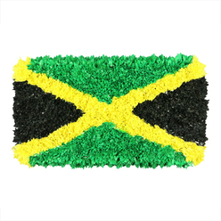 To the observer, the Jamaican flag crafted in this way speaks the emotional language of colour and texture. Green triangles bloom with a crisp, leafy intensity, suggesting the island's rolling hills and fresh mornings. A diagonal band of bright yellow acts like a sunbeam broken into thousands of tiny facets, radiating warmth and optimism. The opposite corners, rendered in deep black, anchor the piece with a soft, velvet finish. Built from countless crinkled scraps-tissue, fabric remnants, perhaps recycled paper-each piece contributes a grainy surface that invites a tactile look and touch. The white backdrop makes the hues pop, allowing light to wander across the uneven layers and highlight the handmade craftsmanship. The arrangement feels both celebratory and reflective, a fitting nod to Jamaica's heritage, art scenes, and the resilience of its people. In Queensbury and the surrounding north-west London communities, it would pair beautifully with articles about cultural events, local exhibitions, or community projects that tell stories of pride, memory, and belonging. When delivered by Flower Delivery Queensbury, the image becomes a reminder of how colour and care travel across neighbourhoods, bringing a little piece of Jamaica to doorsteps here in NW London.