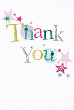 Bright and welcoming, this thank you card feels like a tribute to the community vibe of Queensbury-a place where connections are celebrated with colourful flair. The greeting 'Thank You' sweeps across the front in a tapestry of bold, distinct letters, each one a patchwork of exuberant hues and patterns, from shimmery silvers to playful polka dots and subtle stitched details. Surrounding the headline, bursts of star-shaped confetti in pink, teal, and golden yellow dance at the edges, conjuring memories of festive gatherings at local venues along Salmon Street. The crisp white background creates a sense of airiness, letting every detail-the textured finish, the glint of metallic ink-shine with clarity. Touching the card brings a hint of embossed pleasure, much like the feeling of running your hand across the petals of a freshly arranged bouquet. It's easy to imagine this card displayed beside a radiant mix of blooms assembled by Flower Delivery Queensbury, ready to deliver both gratitude and delight to a neighbour or friend. The design balances playfulness with heartfelt sincerity, echoing the friendly encounters so common in our local shops and markets. Each element, from the shining letters to the celebratory stars, makes this card not just an accessory, but an uplifting part of a thank-you gesture rooted in dynamic local tradition.