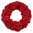 From a quiet Queensbury workshop, this stunning, luxuriant wreath is meticulously composed entirely of deep red roses and set against a pure white backdrop. The circular form is dense with blooms at every stage, from large, fully opened roses whose velvety petals unfurl in lush spirals to smaller, tightly furled buds that nod to the flower's enduring vitality. The crimson is rich and even, a single, electric hue that seems to glow under soft studio light, while each petal's delicate curves and folds tell the story of patient artistry. The surface feels plush to the eye, a tapestry of red where blossoms touch and blend, leaving no gaps, no abrupt breaks in the circle. The stark white background isolates the bouquet, making the color's intensity the star of the image and highlighting the florist's craftsmanship-the careful trimming of stems, the snug spacing, the way each rose nestles against its neighbor to create a seamless halo of petals. This timeless design speaks of love and reverence, yet also of celebration and memory, making it equally suited to romantic milestones, ceremonial decor, or gentle memorials. In Queensbury, this wreath is a testament to local floral artistry: assembled with peak freshness in mind, checked for symmetry, and finished with a whisper of fragrance that seems to drift through the room. We offer same-day delivery across Queensbury and nearby areas-Kingsbury, Fryent, The Broadway-so that the moment this crimson halo arrives, it feels both luxurious and thoughtfully personal. Flower Delivery Queensbury is proud to bring this piece to residents and businesses alike, a refined emblem of craft, care, and connection.