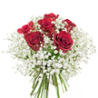 A vision of romantic simplicity, this hand-gathered bouquet echoes the neighbourly warmth of Queensbury. At its heart, six red roses-each blossom at the peak of velvety fullness-rise amid a lush billow of cloud-white baby's breath, evoking the crisp elegance of a January morning in Canons Park. The roses' deep carmine petals spiral outward, pairing rich, passionate colour with gentle strength, while the baby's breath envelops them in a filigree of delicate, star-like flowers, softening the arrangement with a dreamy lightness. Fresh green stems are bound together at the base in a classic flourish, suggesting a florist's touch that balances tradition and flair. Set against a striking white backdrop, the vivid hues and textures sing with clarity, conveying a sense of hope, affection, and timeless beauty. This bouquet is ideal for expressing heartfelt sentiment on anniversaries or spontaneous celebrations alike-its fragrance a subtle promise, its form a tribute to love's enduring grace, available for delivery throughout Queensbury's community.
