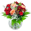 A sensory feast awaits with this bouquet from a skilled local florist in Queensbury, where rich crimson chrysanthemums and radiant red roses gather intimately around buttery apricot-hued roses. Each petal unfolds in a luxurious spiral, recalling sunrises over Hyde Park and the gentle welcome of a new day in the neighbourhood. Soft clouds of white gypsophila meander through the blooms, introducing a misty delicacy that contrasts exquisitely with the robust colours. The base is encircled by glossy green foliage, its sheen catching soft daylight and infusing a grounding freshness. Displayed in a round glass vase, the stems are clearly visible, amplifying the bouquet's sense of openness and honesty-much like the friendly community spirit found along Cumberland Road or at local farmers' markets. There's an unmistakable sweet scent, with undertones of verdant green reminiscent of a garden at dawn. This arrangement is inherently romantic and meaningful, ideal for anniversaries, declarations of affection, or simply uplifting someone special with natural beauty and artistry rooted in Queensbury's vibrant heart.